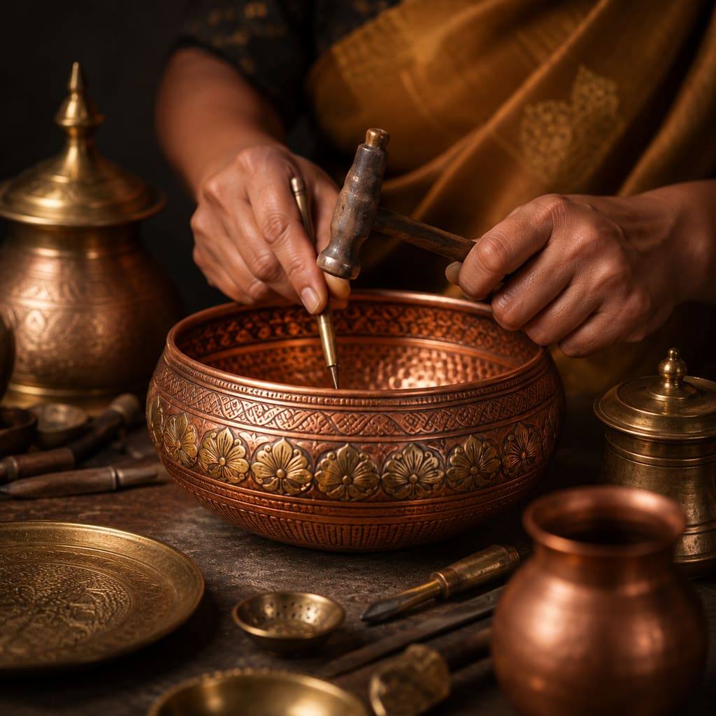 Artisan crafting traditional products