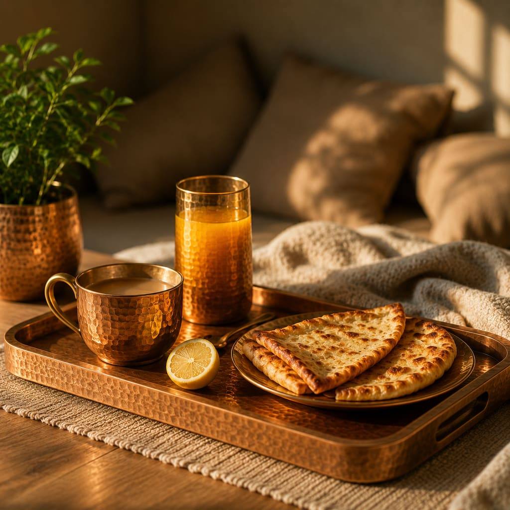 Elegant wooden serving tray